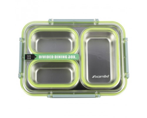 Ланч-бокс Kamille 27,5*20*6см пластик н/ж сталь 2146