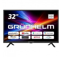 Телевізор Grunhelm 32H300-GA11V 32" чорний  Smart-TV 1366x768 Wi-Fi Android 1/8Gb 200*200мм 60Гц 45Вт