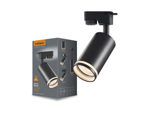 Світильник LED трековий VIDEX під лампу GU10 чорний VL-SPF05C-B