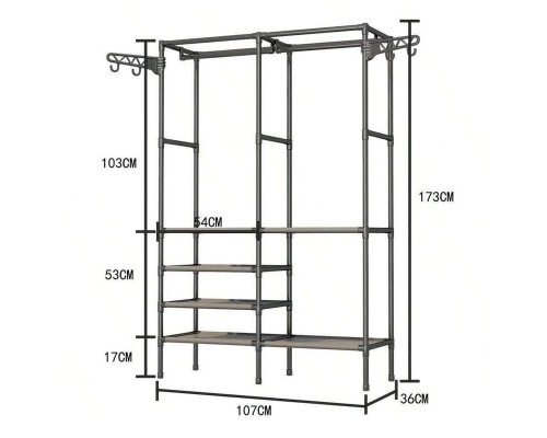 Стійка-вішалка для одягу квадратна YH6602
