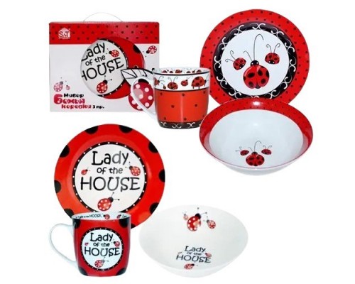 Набір посуду дитячий S&T Божа корівка 3пр. 5143