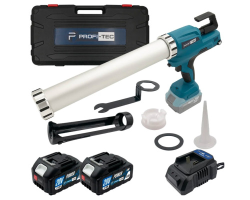 Акумуляторний пістолет-шприц для герметиків PROFI-TEC PCG20BL POWERLine (2×PT2040MP (4.0 Аг), зарядний пристрій) 007606