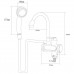 Кран-водонагрівач для ванни AQUATICA проточний JZ 3,0квт 0,4-5бар вухо на гайці /JZ-6C141W