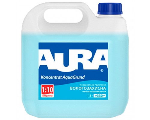 Грунтовка Аквагрунт концентрат 1л 1:10 AURA
