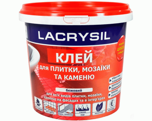 Клей для плитки та мозаїки еластичний LACRYSIL 1,5кг