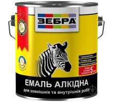 Емаль алкідна ПФ-116 0,25кг ЗЕБРА 12 Бiлий глянцевий