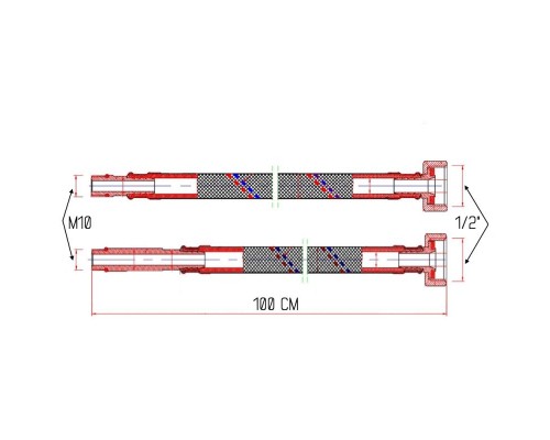 Шланг для змішувача нержавійка  SD+ 1 2 L-100 короткий  (пара) 10669