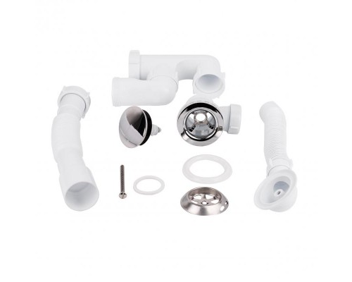 Сифон для ванни Lidz (whi) КЛІК-КЛАК з ревізією, перелив 1 1 2 50мм  36700