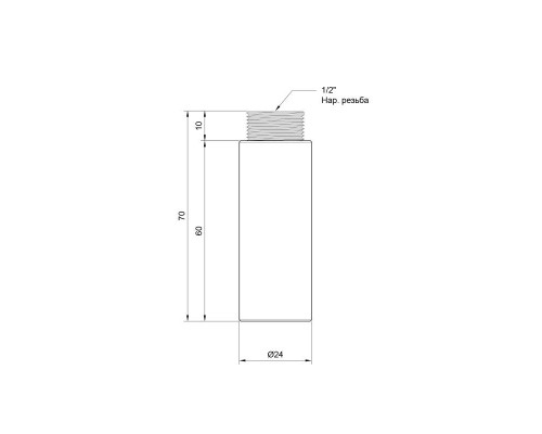 Подовжувач SD хром 1 2 L=60 mm 4289 Подовжувач SD хром 1 2 L=60 mm 4289