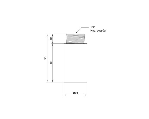 Подовжувач SD хром 1 2 L=40 mm 4287 Подовжувач SD хром 1 2 L=40 mm 4287