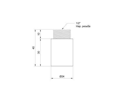 Подовжувач SD хром 1 2 L=30 mm 4286 Подовжувач SD хром 1 2 L=30 mm 4286