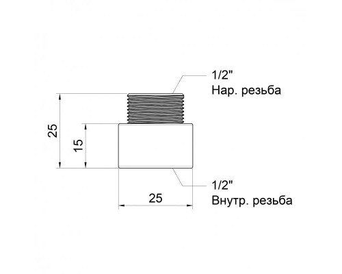 Подовжувач SD хром 1 2 L=25 mm 4285 Подовжувач SD хром 1 2 L=25 mm 4285
