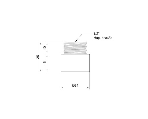 Подовжувач SD хром 1 2 L=15 mm 4283 Подовжувач SD хром 1 2 L=15 mm 4283