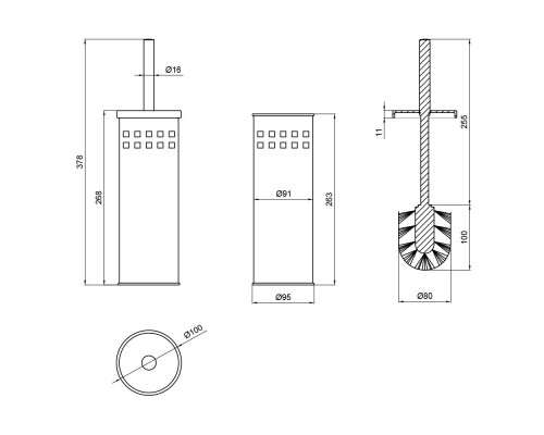 Йорж підлоговий Lidz метал 32476