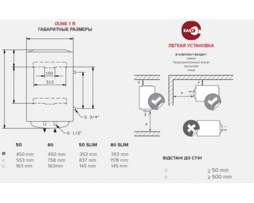 Водонагрівач (бойлер) 100л. ARISTON непрямий нагрів (лівий) PRO1 R VTS 1.8K