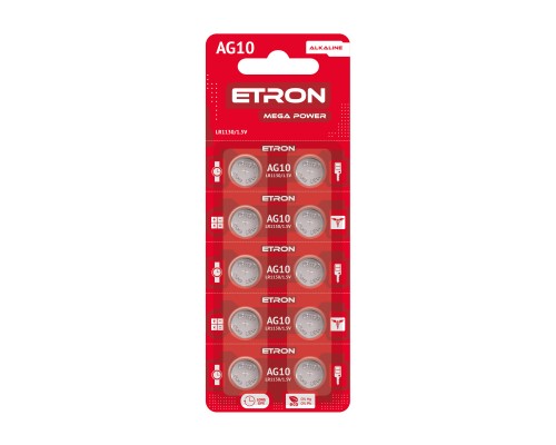 Батарейка ETRON годинникова AG10 LR1130 10pcs поштучно